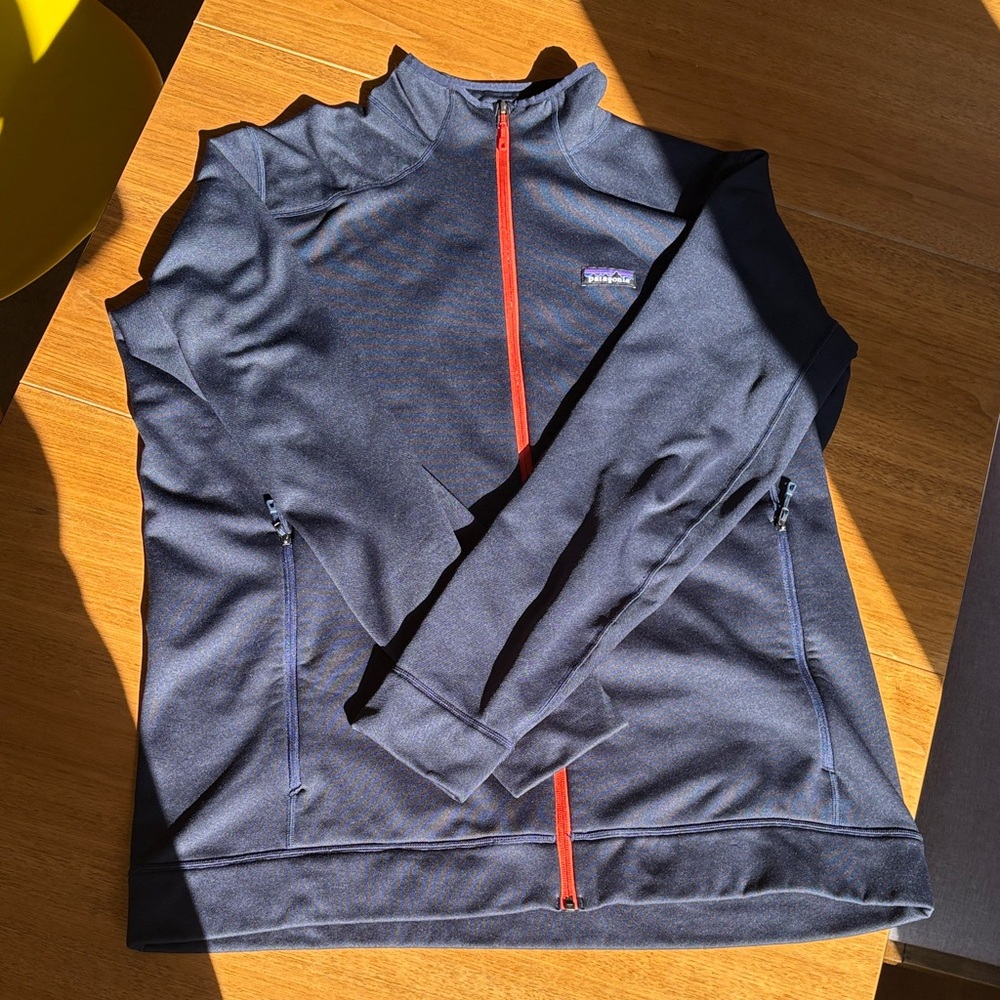 Patagonia POLARTEC Dark Blue Jacket with Bright Red Zipper
